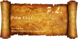 Pehm Lili névjegykártya
