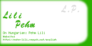 lili pehm business card